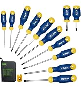 SUNHZMCKP 13 Piece Magnetic Screwdriver Set, 5 Phillips & 5 Slotted & and 2 Torx Tips, Include Sc...