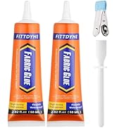 2Pcs Fabric Glue Permanent, 60 ML Washable Clear Clothing Glue, Super Fabric Glue for Rhinestones...