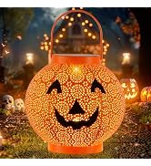 Halloween Decoration Hanging Solar Lantern Outdoor - Solar Powered Pumpkin Led Jack-O Lights, Wat...