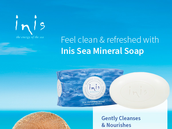 feel clean and refreshed with inis sea mineral soap