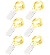 Blingstar Fairy Lights Battery Operated Christmas Lights 6 Pack 7Ft 20 LED Mini String Lights Sil...