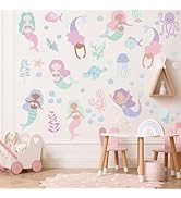 Under The Sea Mermaid Jellyfish Wall Decals,Ocean Animals Theme Wall Stickers,Mermaid Shells Art ...