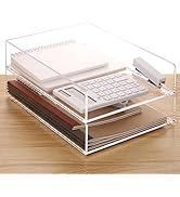 Letter Tray, Clear Acrylic Paper Tray, School Teacher Office Supplies Organization, Stackable Des...