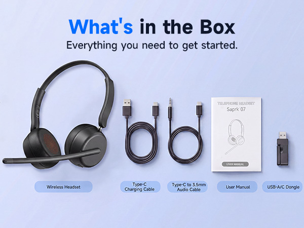 Wirless Headset with Mic for Work