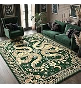 YJ.GWL Machine Washable Snake Rug 6x9, Forest Floral Gothic Area Rugs for Living Room Bedroom, No...