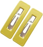 2Pcs Yellow Fashion Styling Hair Clips for Women and GirlsWoman Matte Candy Color Square Buckle B...