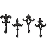 GASARÉ, Key Holder for Wall Mount, Cast Iron Key Hook, Fleur de Lis Design, Screws and Anchors, L...