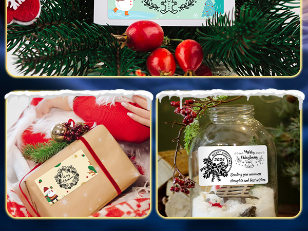 phomemo M110 Labels Christmas Gift Tags Stickers Adhesive Christmas Santa Presents Labels