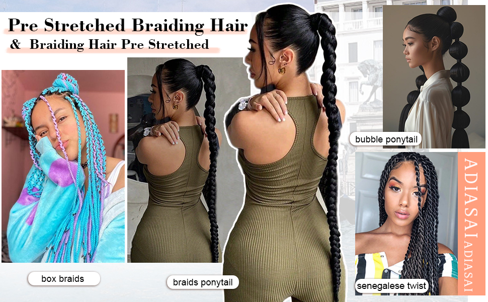 Pre Stretched Braiding Hair Synthetic Crochet Braids for Twist