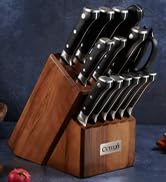 Cutluxe Knife Set with Block – 15-Piece Knives Set for Kitchen, Professional Chef Knife Set with ...