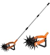 DwelSpire Rotary Cultivator - Long Handle Garden Cultivator with Adjustable Stainless Steel Pole,...