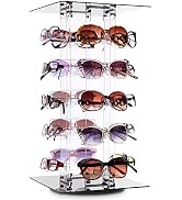 MOOCA Premium Acrylic Rotating Sunglasses & Eyewear Holder Display Sunglasses Organizer Stands Ra...
