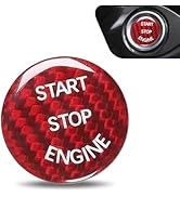 Hugwits Push Start Button Cover, 26mm Hard Carbon Fiber Start Stop Button Cover, Scratch-Proof En...
