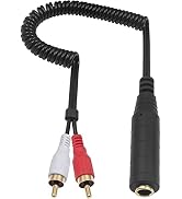 Poyiccot RCA to 1/4 Female Adapter Cable, Coild Spring 6.35mm to RCA Adapter, 1/4 inch TRS Stereo...