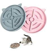 MateeyLife 2 Pcs Silicone Slow Feeder Cat Bowl, Puzzle Feeder Cat Food Dish, Non-Slip Silicone Bo...
