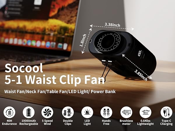 socool Waist Clip Fan