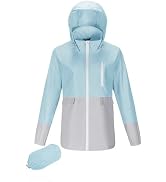 Avoogue Rain Jacket Women with Hooded Lightweight Waterproof Raincoats Packable Zipper Pockets Wi...
