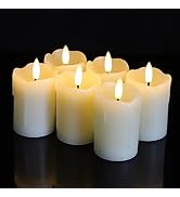 Lezonic Flameless Votive Candles Battery Operated with Remote and Timer, Pack of 6 (D:2