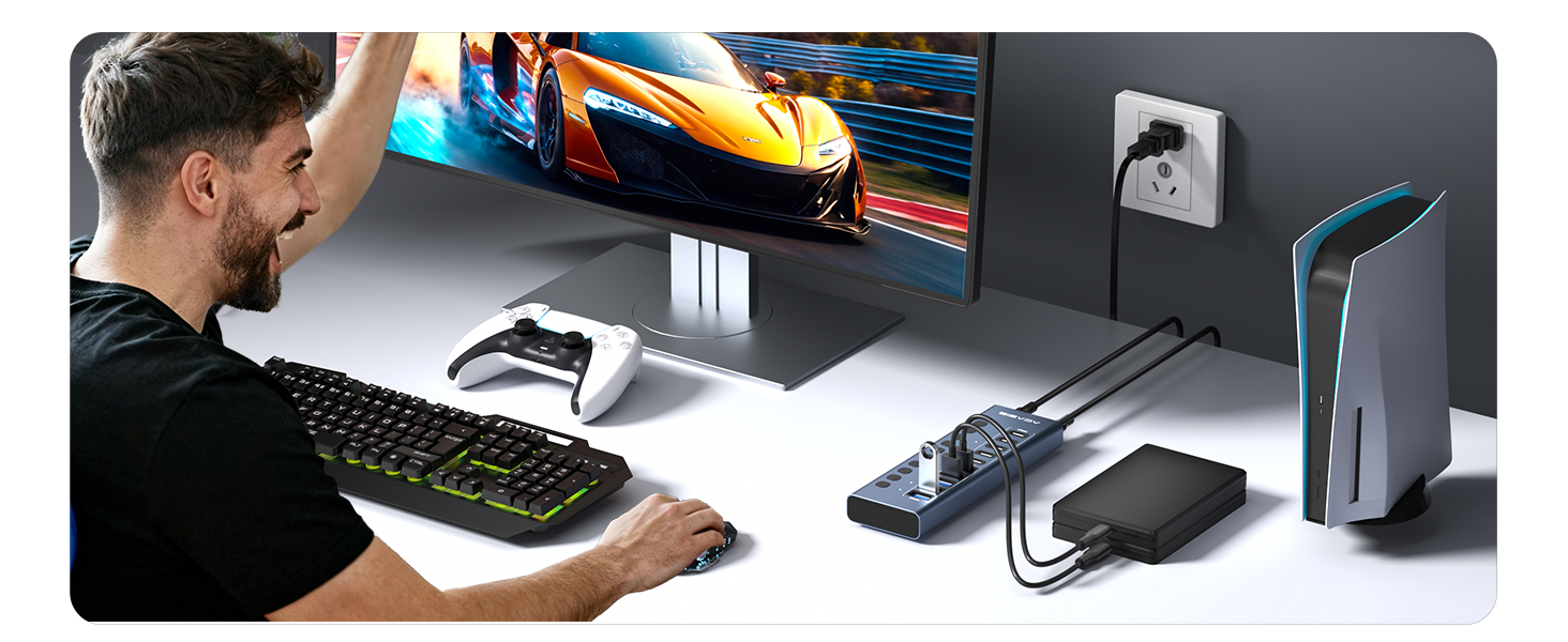 Powered USB 3.2 Hub