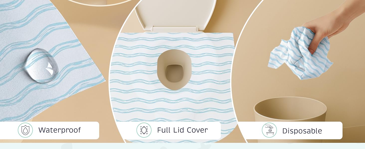 no-slip waterproof toilet liner for kids, soft disposable toilet cover, public restroom shield