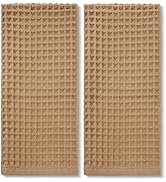 Waffle Bathroom Hand Towels 2-Piece (Tan) – Cotton, Soft, Lightweight, Lint Free, 13” x 29”
