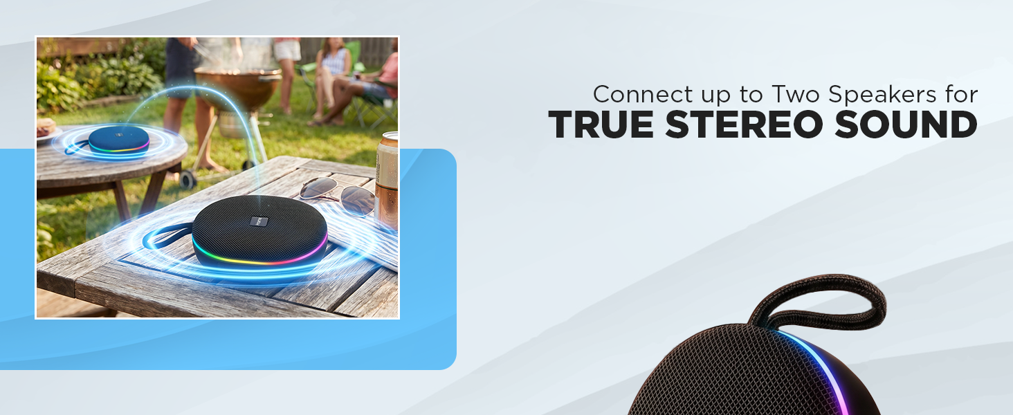 Connect up to two speakers for true stereo sound.
