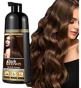COSMTEK Dark Brown Hair Dye Shampoo for Gray Hair, Instant Natural Hair Dye Shampoo for Women & M...