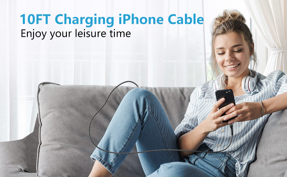Extra-Long iPhone Charging Cable 10 FT, Meets Your Daily Needs!