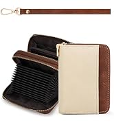 Sunpour Credit Card Holder for Women, RFID Blocking Card Wallet, Vegan Leather Accordion Zipper S...
