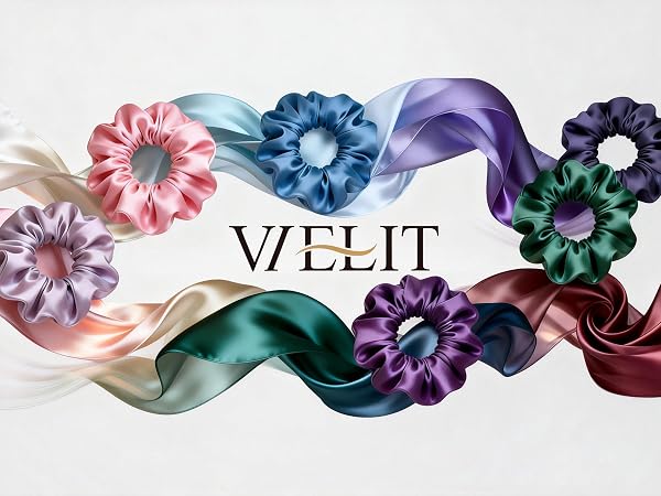 Vielit satin pillowcase with satin scrunchies gift set