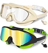 LEEIGGT Swim Goggles for Kids 8-14, Youth Beginner Swimming Goggles Anti Fog UV Protection, Leakp...