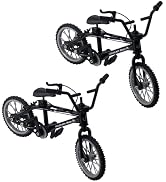 Wentoenapp 2Pcs Black 1/18 Diecast Bike Action Figure Toy, Mini Finger Mountain Bike Bicycle Art ...