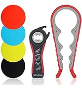 Jar Opener Bottle Opener for Weak Hands, 4&5 in 1 Multifunctional Non-Slip Can Lid Opener Tools w...