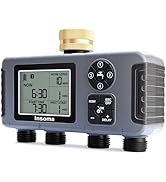 Insoma 4-Zone Water Timer with Brass Inlet, Automatic Garden Hose Timer with Manual/Rain Delay & ...