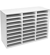 Literature Organizer, 27 Compartments Literature Sorter, Office Mailbox with Adjustable Shelves, ...