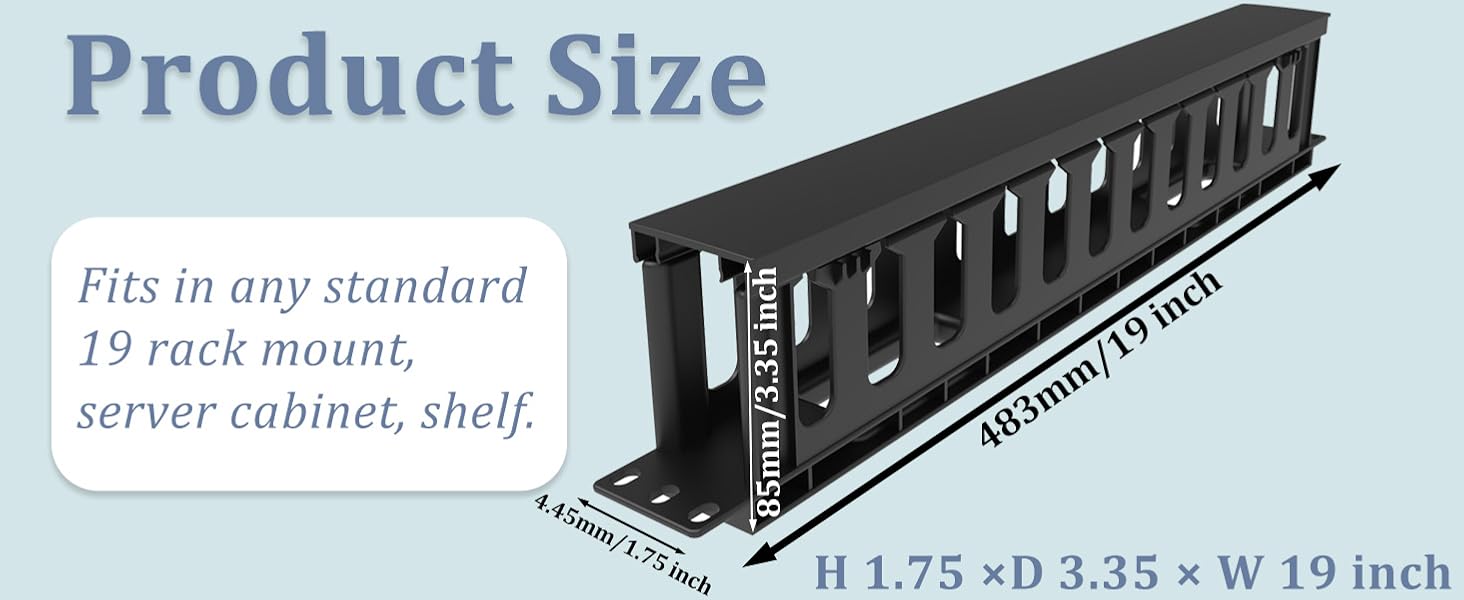1U 19 inch plastic server rack mount cable managment