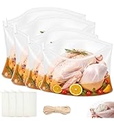 HUAKENER Turkey Brining Bags Kit, 26"×22" and 19"×23", Double Zipper Seal Thickened Brine Bags, w...