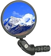 BriskMore Bike Mirrors,Bike Bar End Mirror, HD Glass Convex Lens Bicycle Rearview Mirror, Safe Cy...