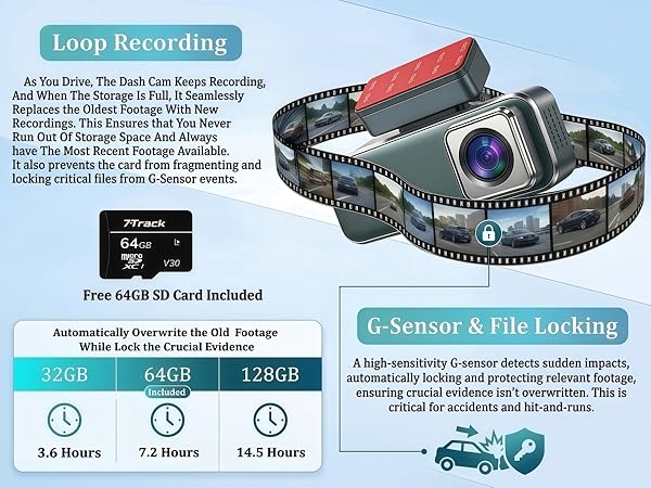 4K Dash Cam With Loop Recording