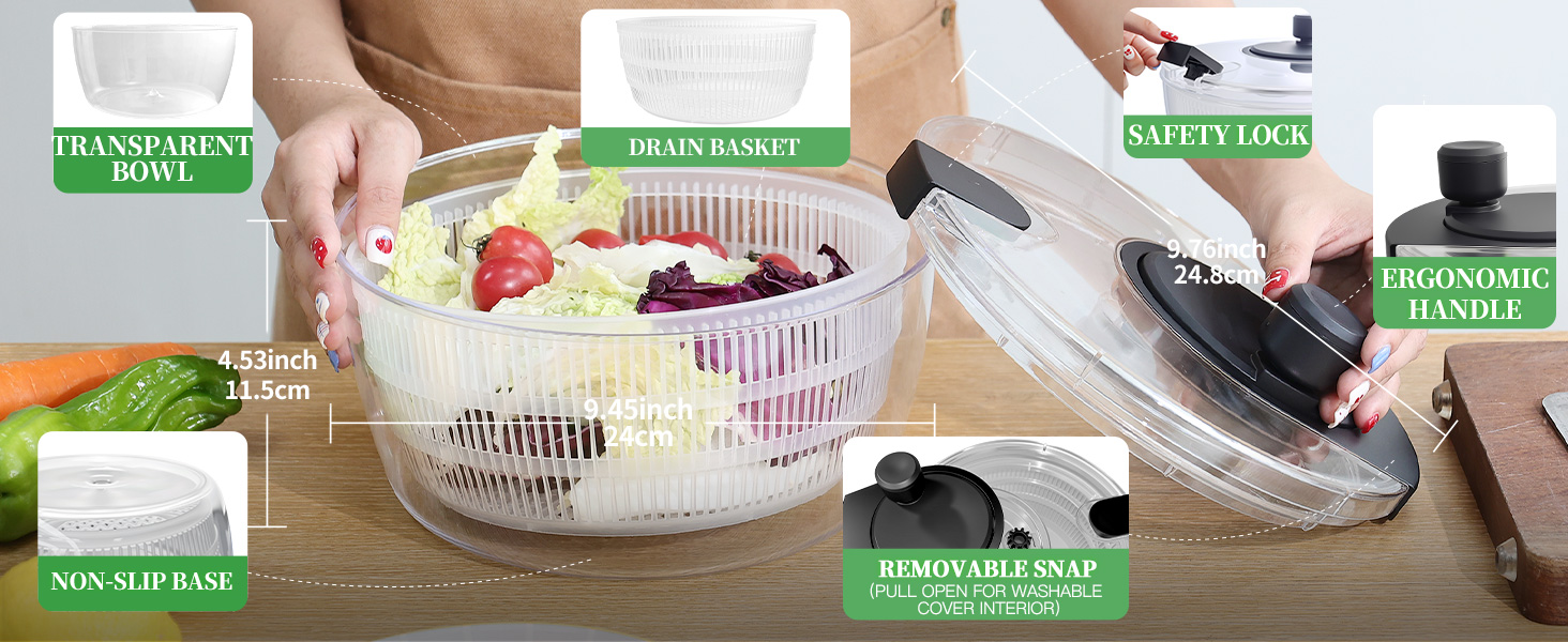 iETH 4L/4.23QT SALAD SPINNER DETAIL