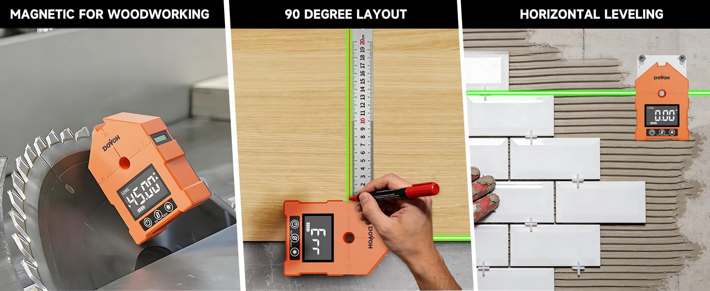 DOVOH Digital Level with Laser for Woodworking