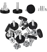 Sankoly 20 Pcs Adjustable Furniture Levelers M6 Threaded Furniture Feet Levelers Screw Glide Leve...