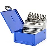 COMOWARE Number Size Drill Bit Set 60pcs, Drill Bits for Metal, Wire Gauge 1 to 60, Black and Gol...