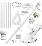 REERON Flag Pole for Outside House Porch Wall Mount, 7 FT 1" No Tangle Stainless Steel Spinning F...