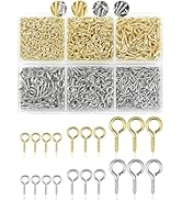 470pcs FIVEIZERO Mixed Gold & Silver Copper Small Screw Eye Pins for Jewelry Making & DIY Crafts,...