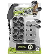 GorillaGlides CB193 3/4 Inch Chair Glides / Furniture Feet Floor Protectors (Set of 16 Sliders) S...