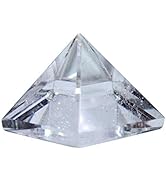 Runyangshi Natural Clear Quartz Crystal Pyramid Energy Generator | 1.6x1.6in (4x4cm) Healing Crys...
