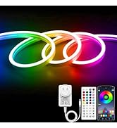 ShineBurky 32.8FT/10M RGB LED Strip Light, DC24V Neon Rope Lights with Remote/App Control, Color ...