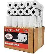 BuyRegisterRolls (50 Rolls) 2 1/4 x 70 Thermal Paper 55 GSM Premium Quality German Paper Large Ro...