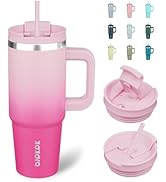 BJPKPK 30oz Stainless Steel Insulated Tumbler With Handle And Lid Straw Travel Coffee Mug Thermal...